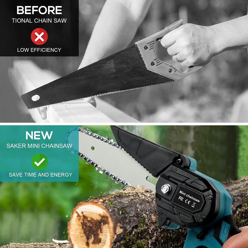 6 inch Electric Cordless Chainsaw with Battery