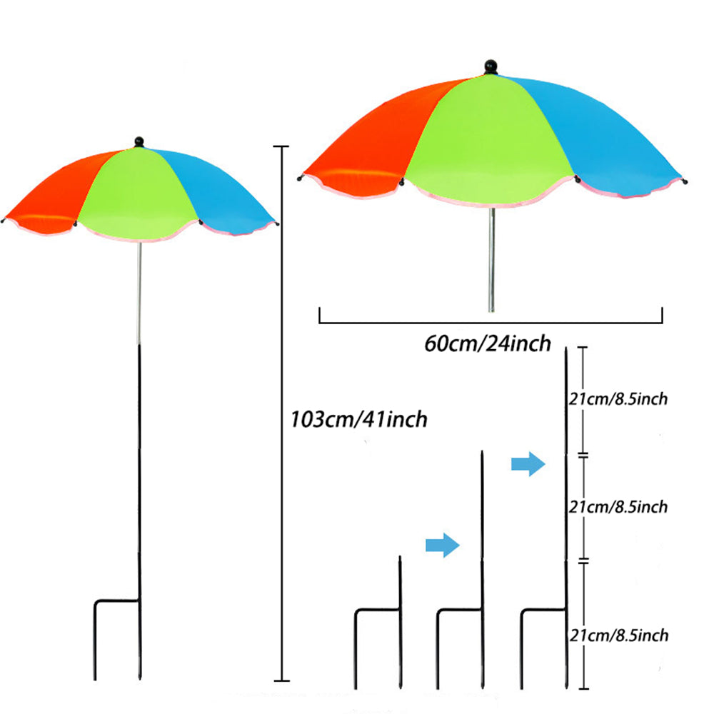 3 Pack Rainbow Plant Umbrellas for Outdoor Plants