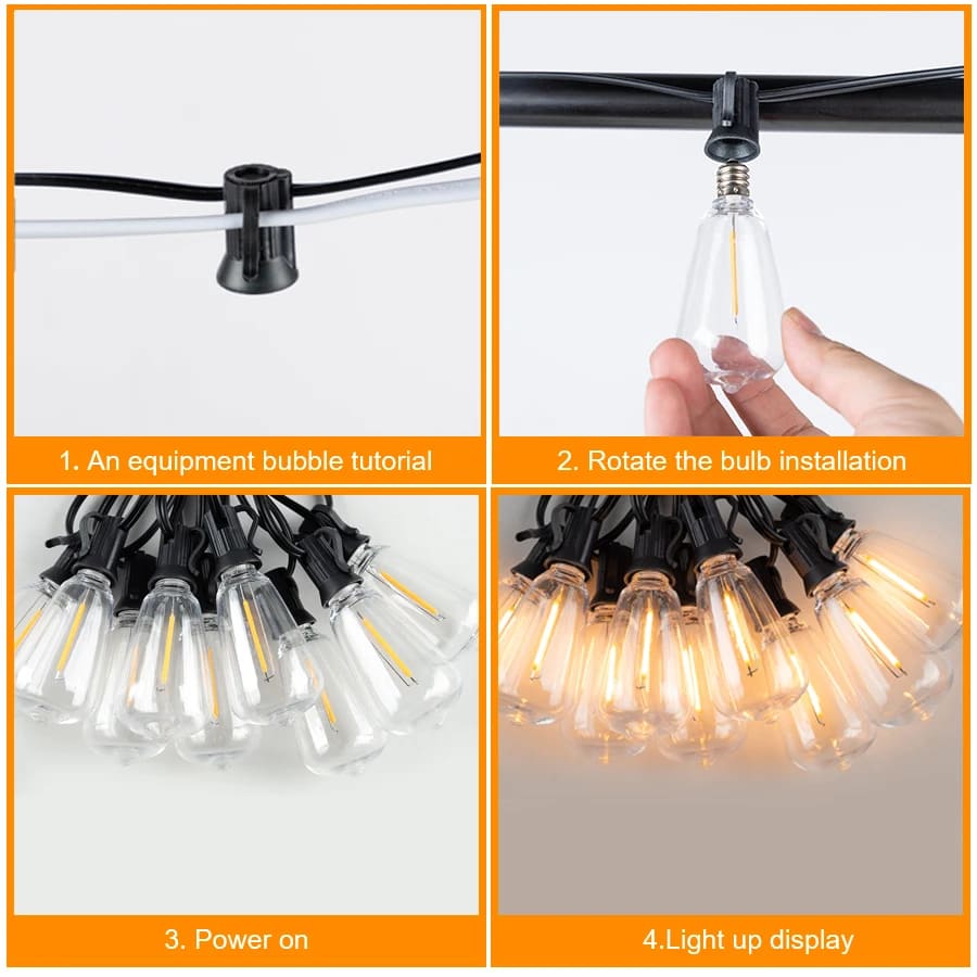 Solar Outdoor String Lights for Garden Lighting Outside Decor