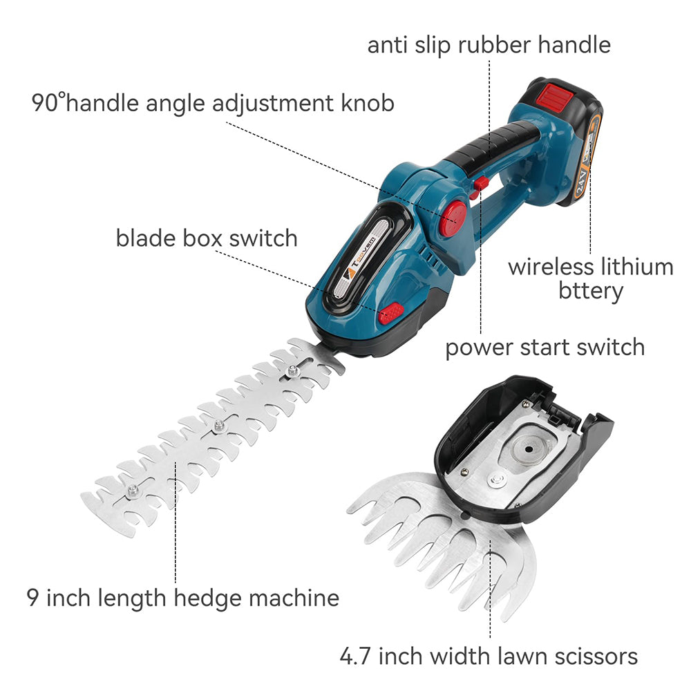 Gardening tool with labeled parts on a white background