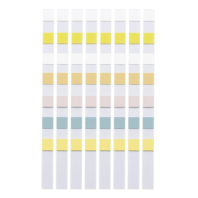 Striped fabric with yellow, white, and blue pattern on a white background