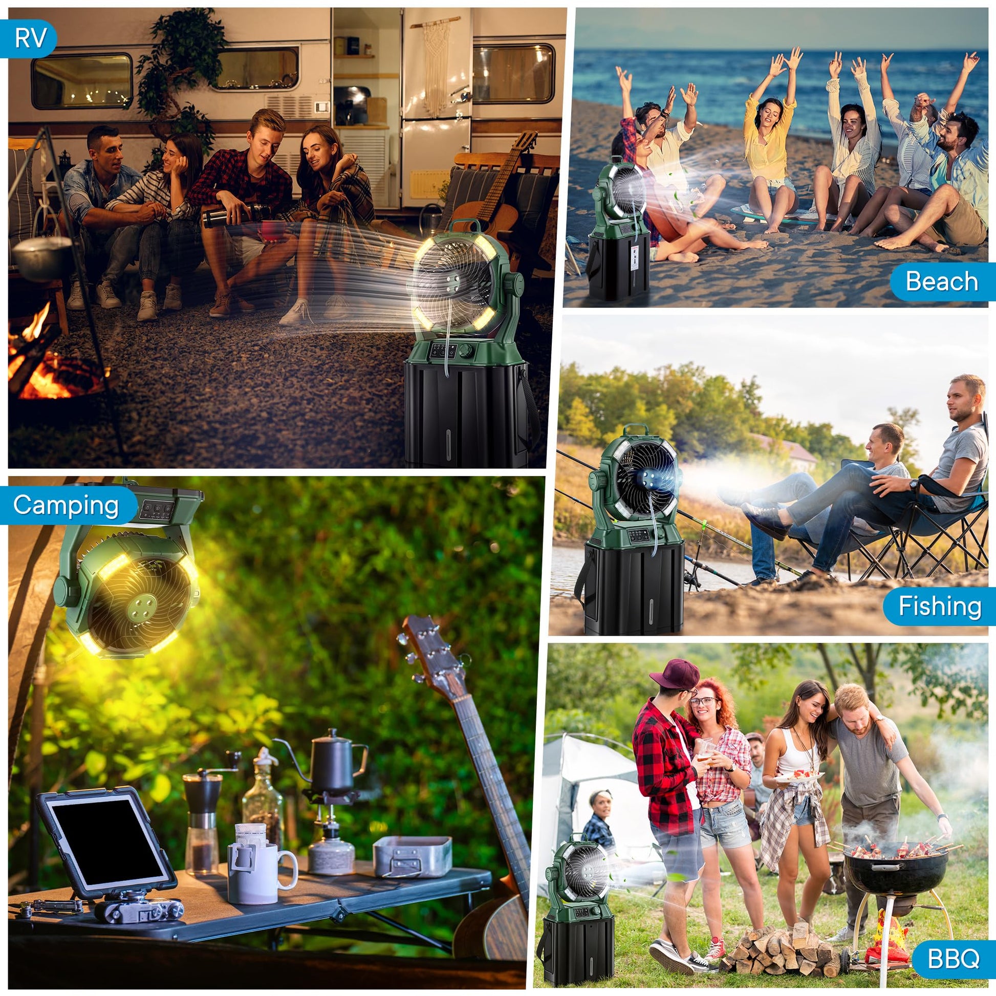 Portable Misting Fan with Remote Control for Outdoor Patios