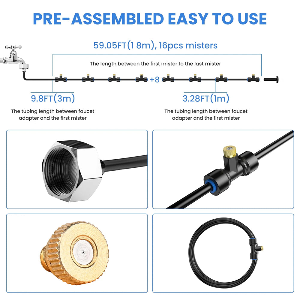 Misting Cooling System for Patios, Gardens & Outdoor