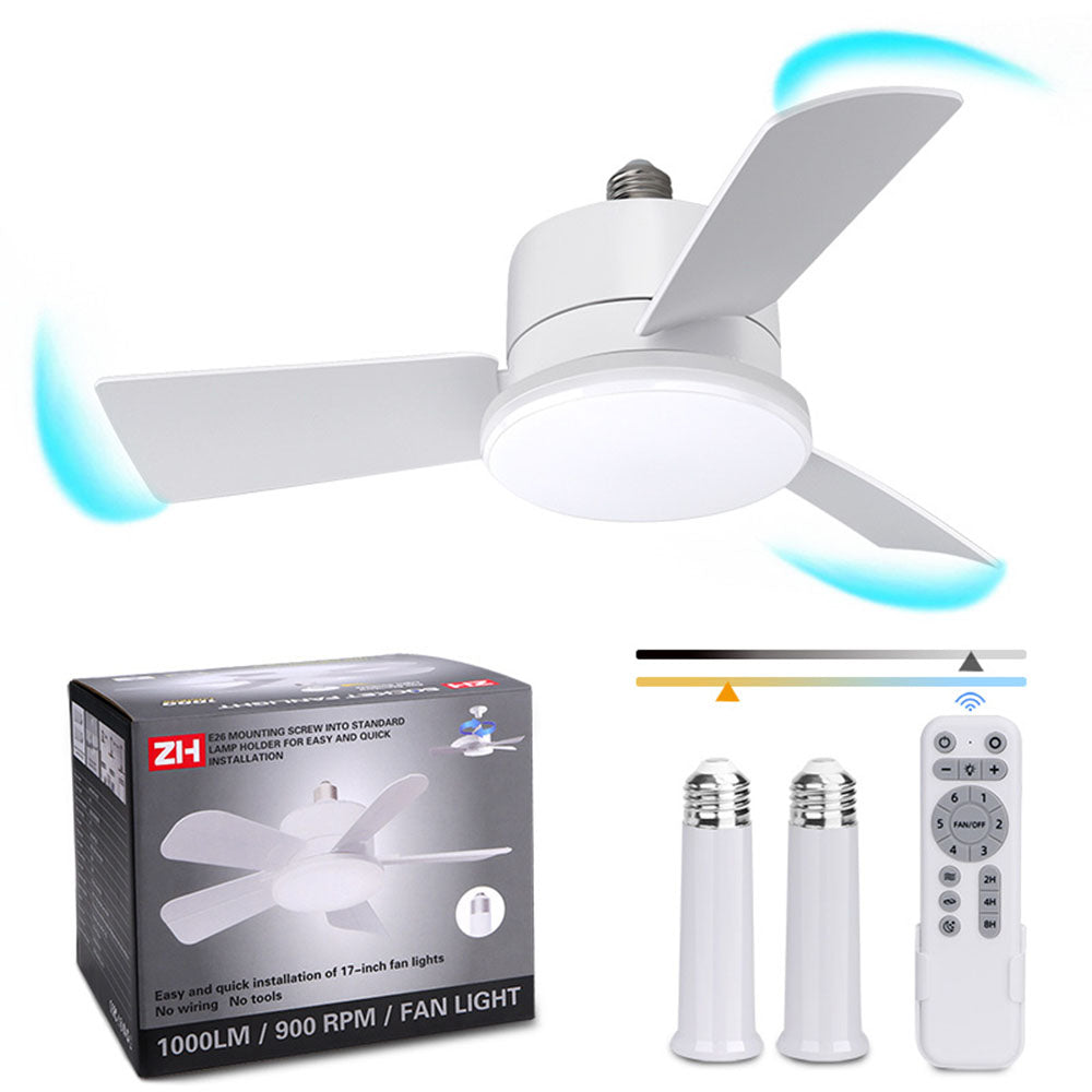 Socket Light Fan with Remote for Indoor
