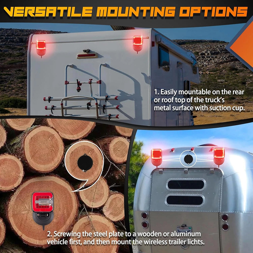 Upgraded Waterproof Wireless Trailer Lights