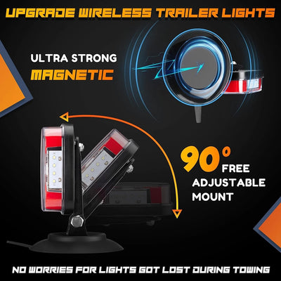 Upgraded Waterproof Wireless Trailer Lights