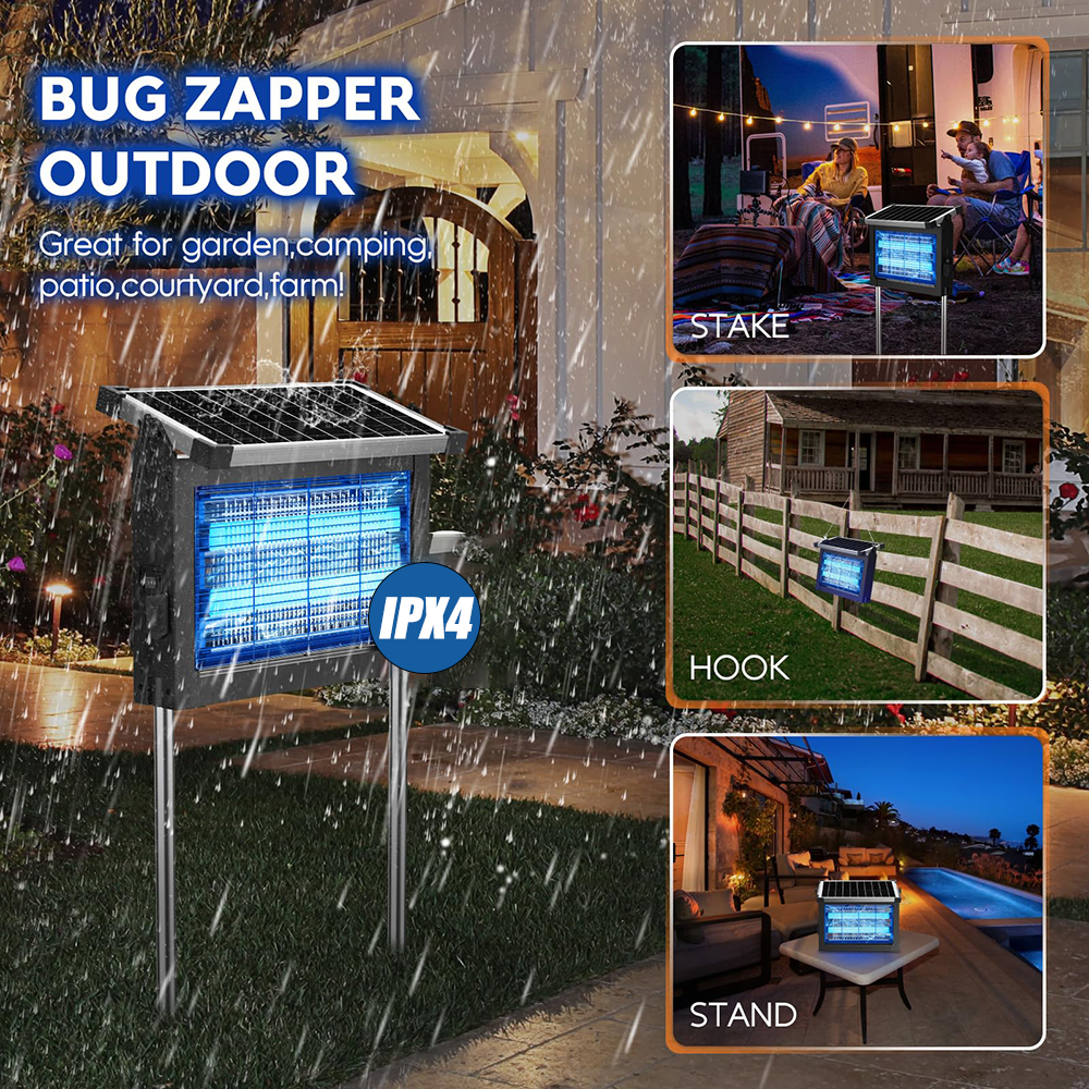 Wireless Portable Solar Bug Zapper with LED