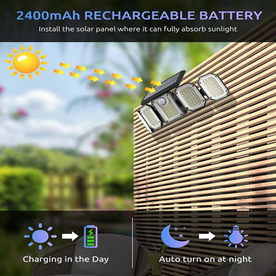 2Pack 300 LEDs Solar Security Lights Outdoor