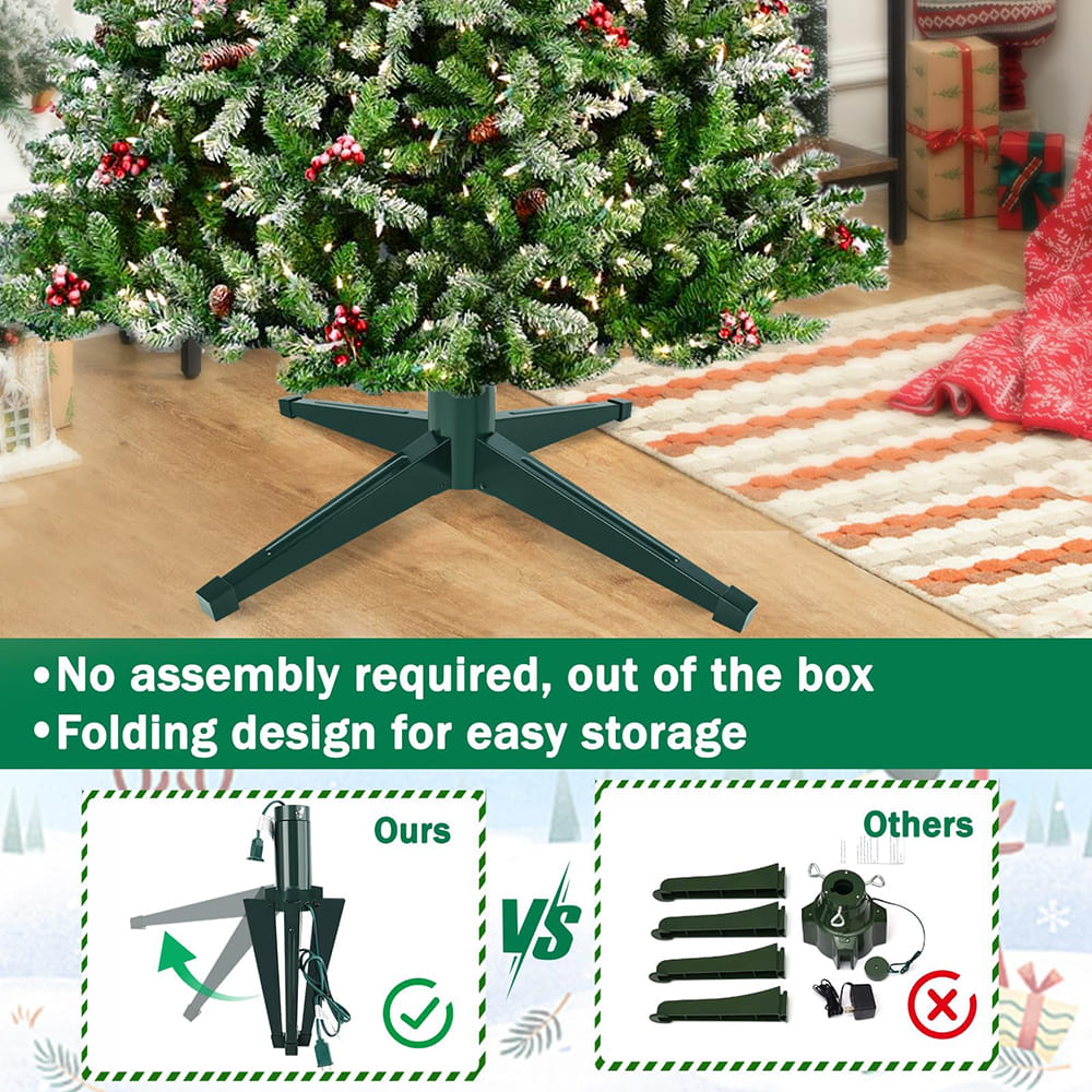 360-Degree Rotating Christmas Tree Stand w/ 3 Settings
