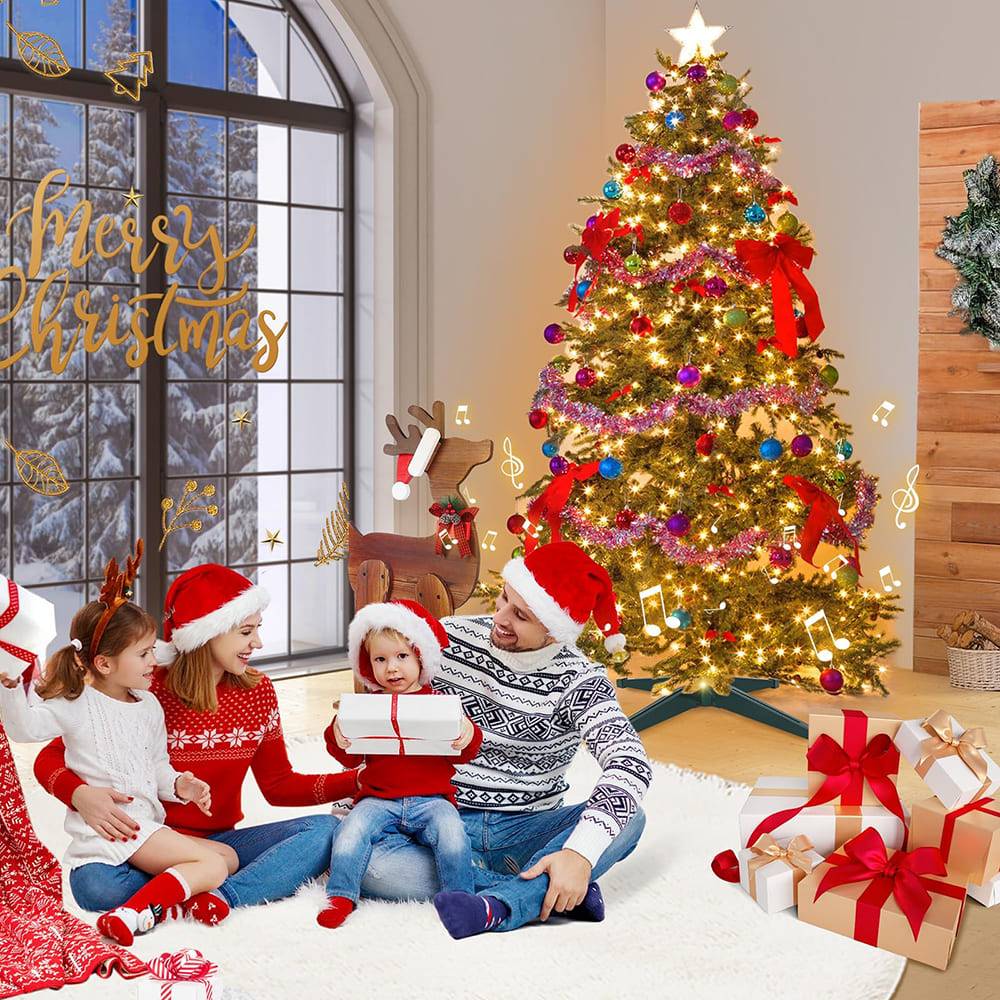 360-Degree Rotating Christmas Tree Stand w/ 3 Settings