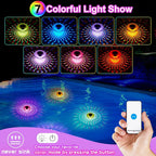 Colorful light show in a pool with smartphone control