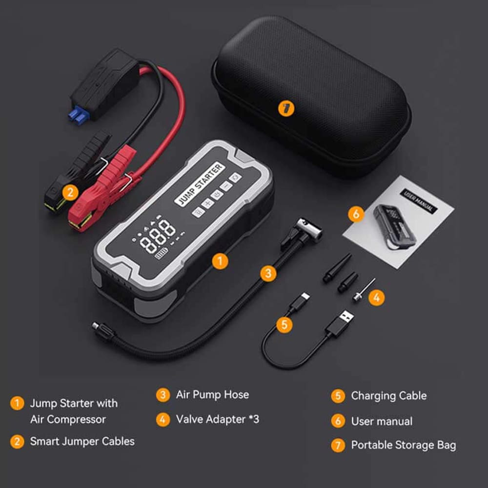 4 in 1 Portable Jump Starter with Air Pump Pro