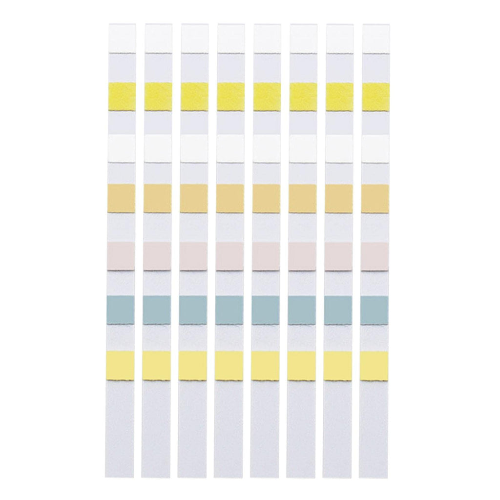 Striped fabric with yellow, white, and blue pattern on a white background