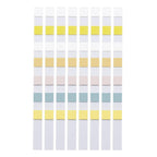 Striped fabric with yellow, white, and blue pattern on a white background