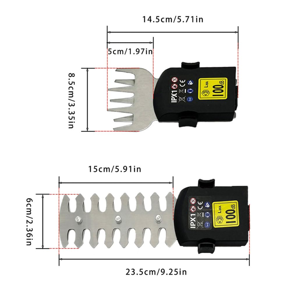 AxiaTool 2-in-1 cordless grass shear blade attachment for versatile trimming and shaping in gardens and lawns.