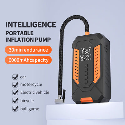 AxiaTool portable tire inflator air compressor for car tires with a digital display and compact design.