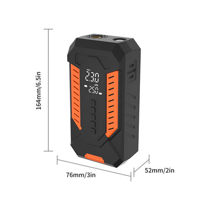AxiaTool portable tire inflator air compressor for car tires, featuring a compact design and easy-to-read pressure gauge.