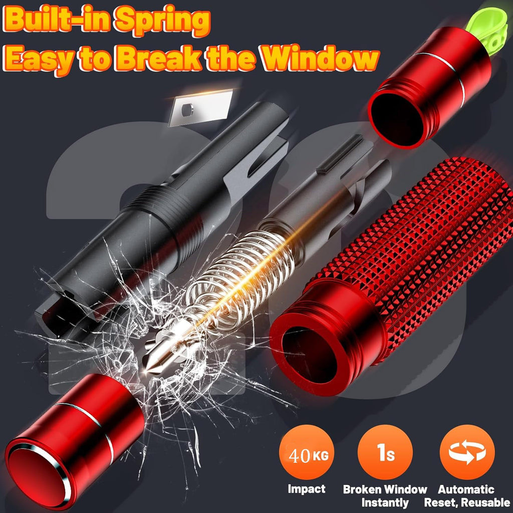 AxiaTool 2025 upgraded safety hammer emergency escape tool with a sturdy grip and sharp blade for vehicle emergencies.