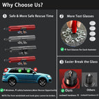 AxiaTool 2025 upgraded safety hammer emergency escape tool with a durable grip and sharp blade for quick window breaking.