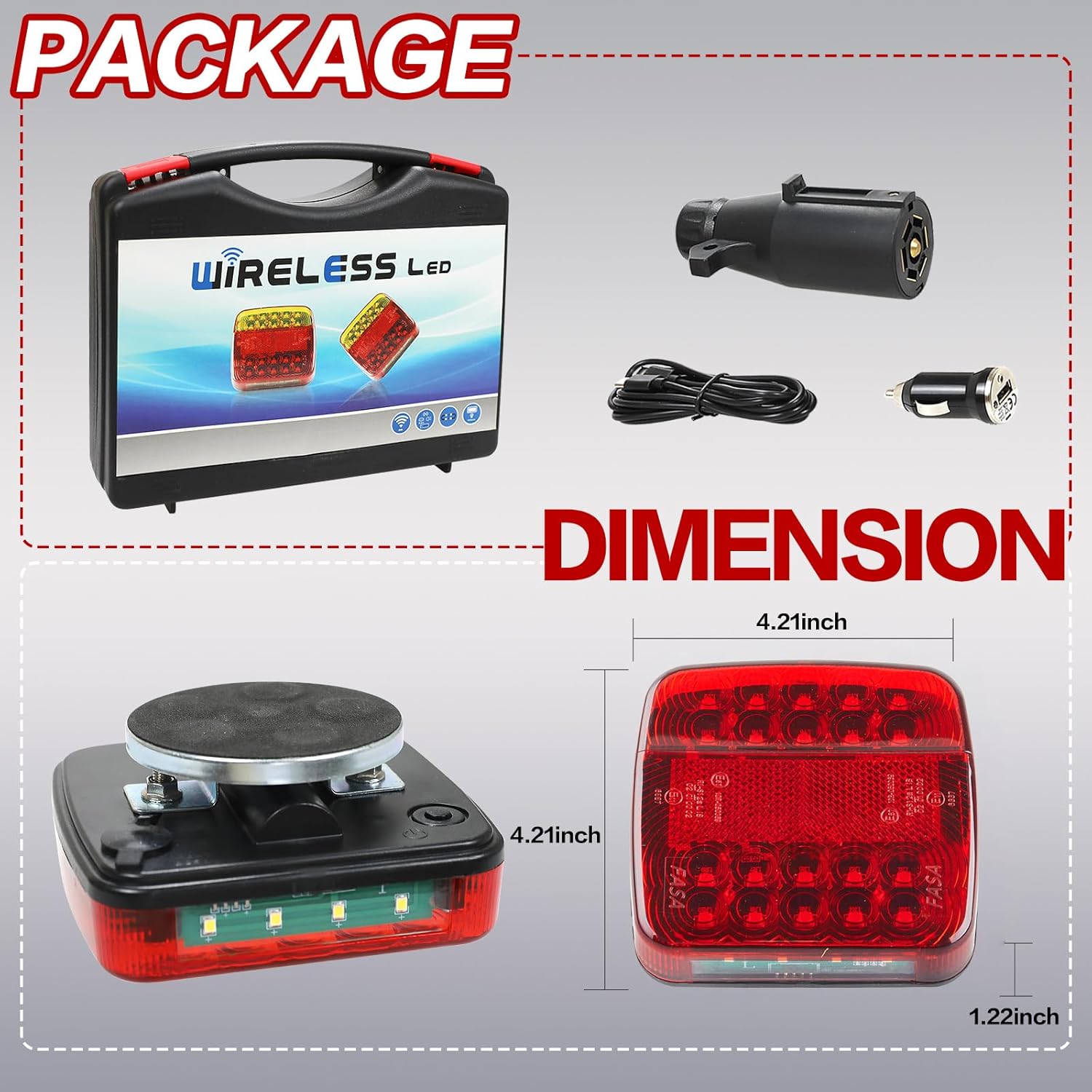 AxiaTool 2025 upgraded waterproof wireless trailer lights with a sleek design and bright LED illumination.