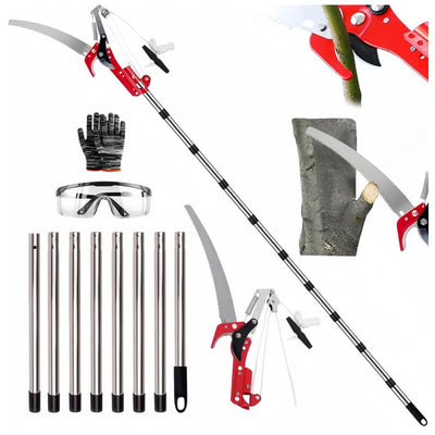 AxiaTool 2-in-1 pruner and saw with an extendable handle for efficient gardening and tree trimming tasks.