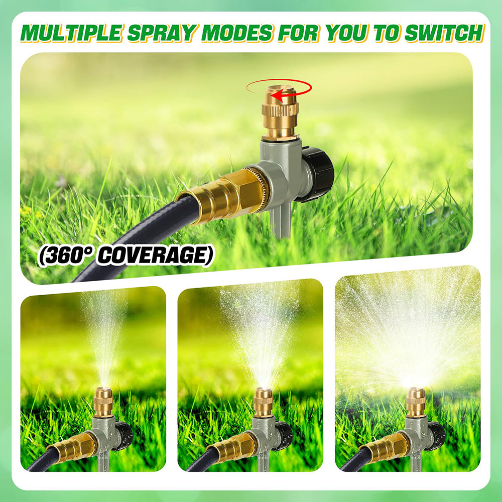 AxiaTool 360° automatic aluminum lawn sprinkler for efficient yard watering and coverage.