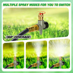 AxiaTool 360° automatic aluminum lawn sprinkler for efficient yard watering and coverage.