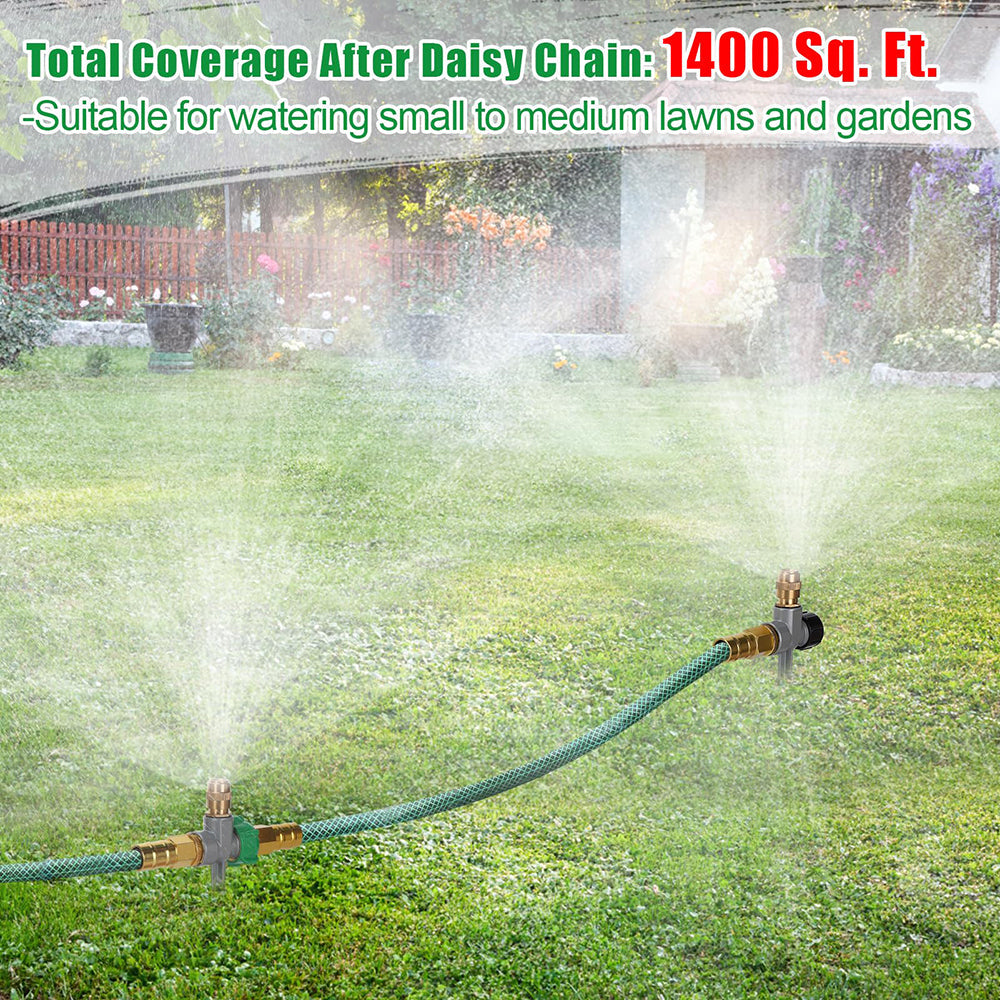 AxiaTool 360° automatic aluminum lawn sprinkler designed for efficient yard watering and coverage.