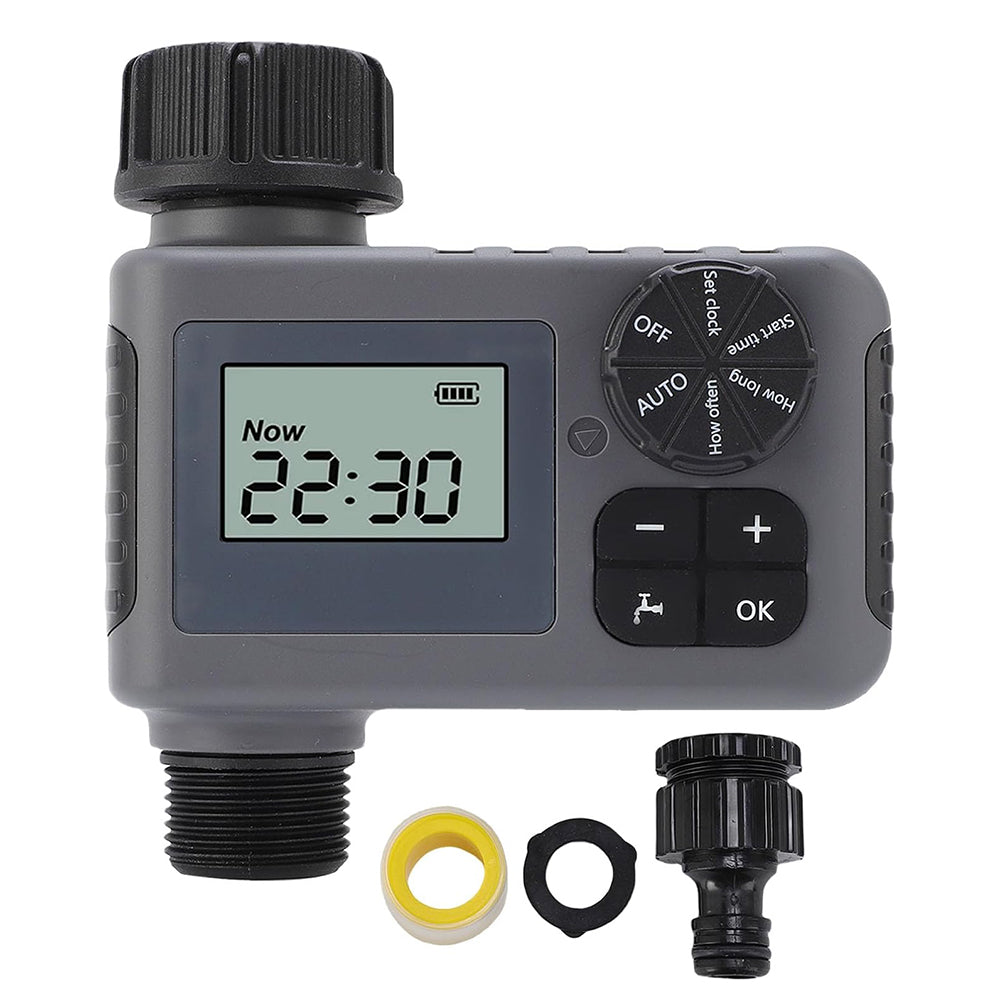 AxiaTool LED display timer automatic watering sprinkler for efficient garden watering and scheduling.