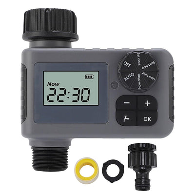 AxiaTool LED display timer automatic watering sprinkler for efficient garden watering and scheduling.