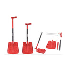 AxiaTool 3-in-1 snow shovel with detachable handle and ice saw, designed for efficient winter snow removal.