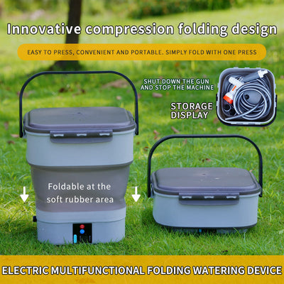 AxiaTool 12L foldable electric sprayer pump kit with nozzle and handle, designed for efficient garden use.