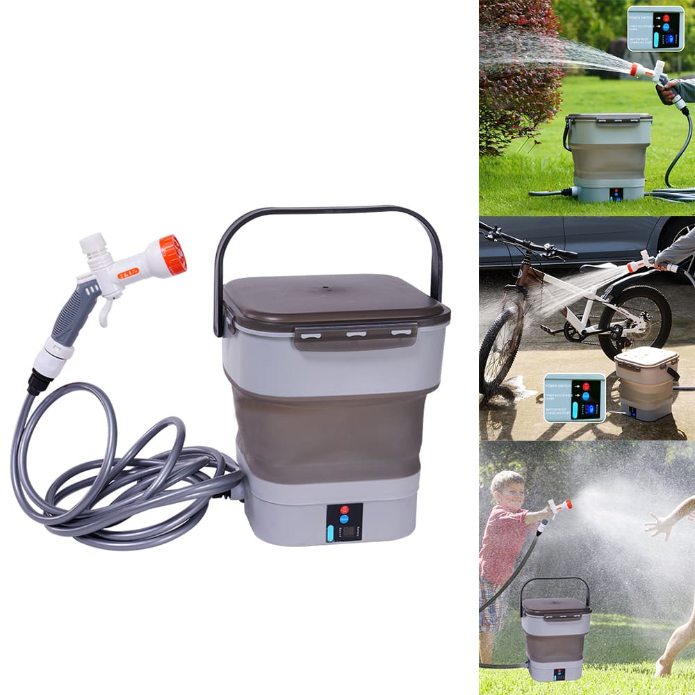 AxiaTool 12L foldable electric sprayer pump kit with adjustable nozzle, ideal for garden watering and pest control.