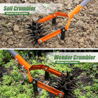 AxiaTool 2-in-1 adjustable garden tiller and weeder with ergonomic handle and sharp blades for easy soil preparation.