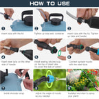 AxiaTool 8L electric sprayer with adjustable shoulder strap, designed for easy garden spraying and maintenance.