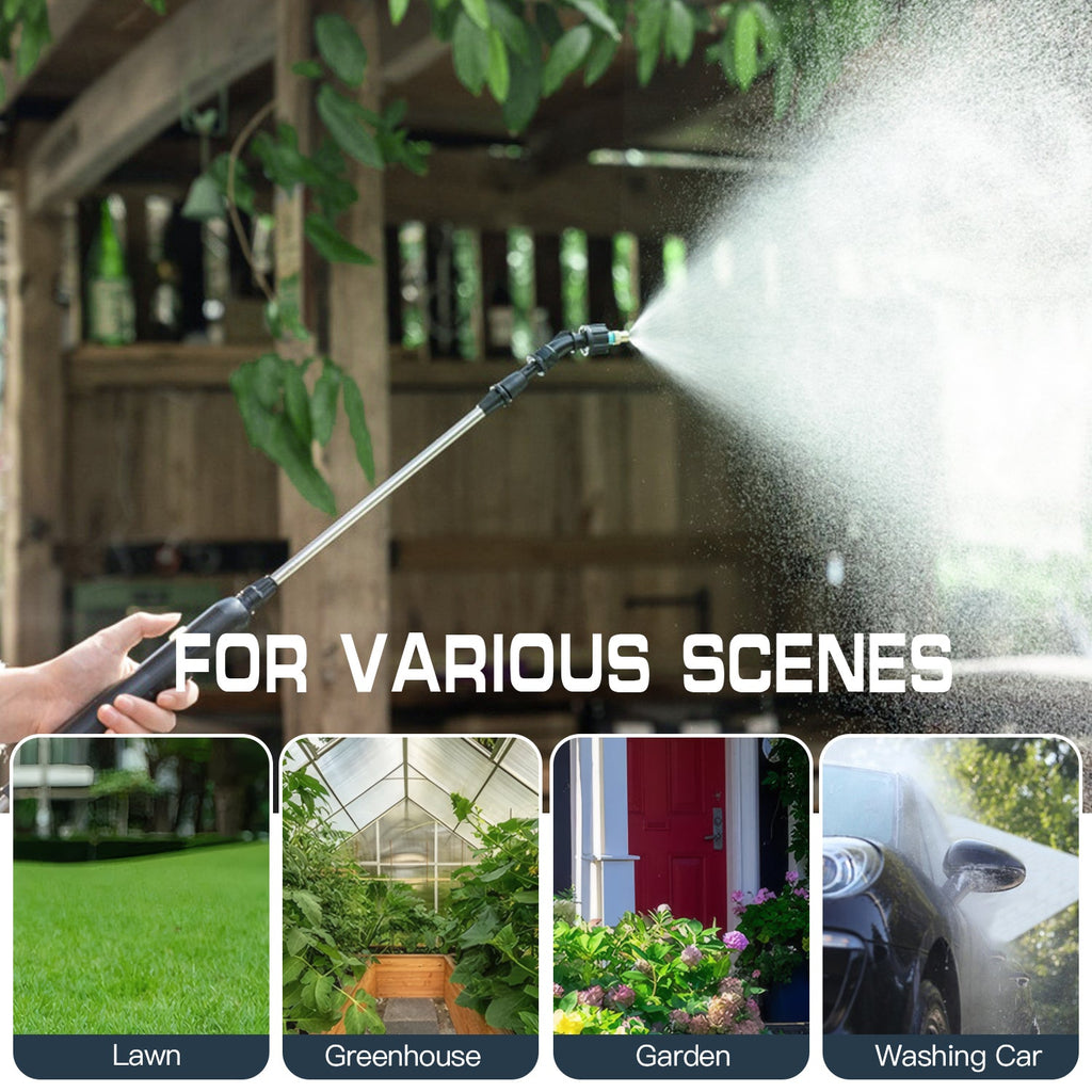 AxiaTool 8L electric sprayer with adjustable shoulder strap, featuring a durable design for efficient gardening tasks.