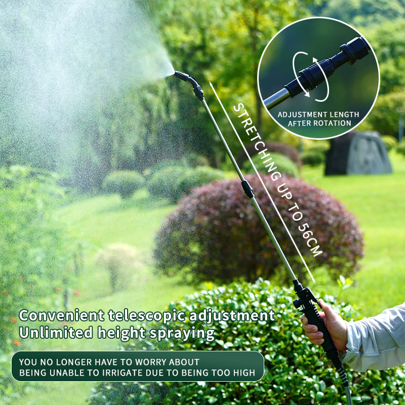 Adjustable folding electric spray backpack by AxiaTool, designed for efficient garden spraying with ergonomic straps.