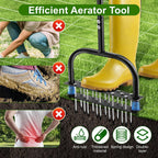 AxiaTool lawn aerator with 15 iron spikes, designed for improving soil aeration and promoting healthy grass growth.