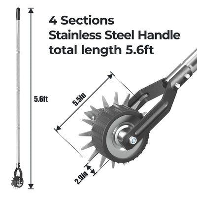 AxiaTool long handle wheel rotary lawn edger for precise sidewalk trimming and clean garden edges.