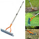 AxiaTool long reach thatch rake with sturdy handle, ideal for maintaining garden lawns and removing debris.