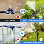 AxiaTool 26FT garden water sprinkler for misting and watering, featuring flexible tubing and adjustable spray nozzles.