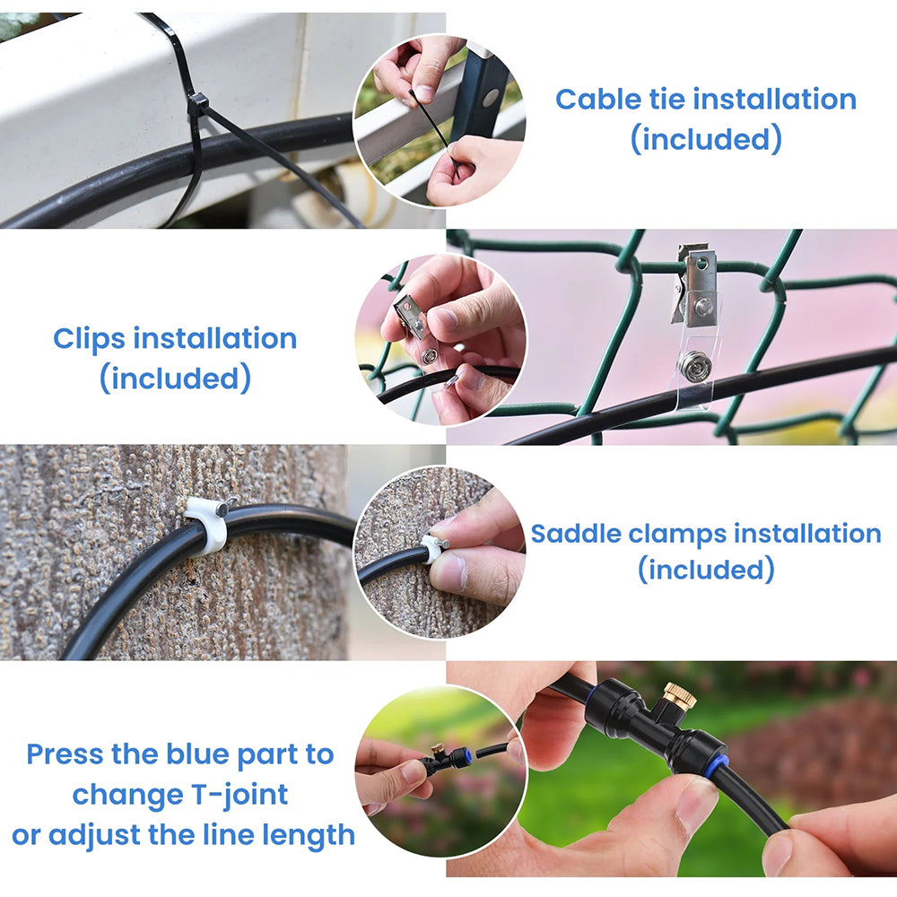 AxiaTool 26FT garden water sprinkler misting system for efficient watering of plants and lawns.