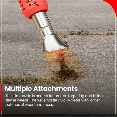 AxiaTool 2 in 1 electric weed burner featuring five interchangeable heads for versatile garden tool use.