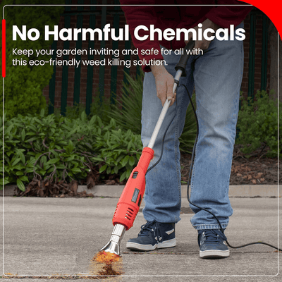 AxiaTool 2 in 1 electric weed burner with five interchangeable heads for effective garden maintenance.