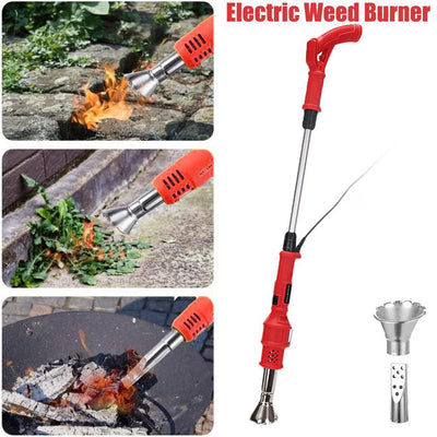 AxiaTool 2 in 1 electric weed burner with five interchangeable heads for efficient garden maintenance.