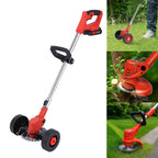 AxiaTool 4 in 1 cordless grass trimmer, weed eater, edger, and mower with ergonomic design and adjustable handle.