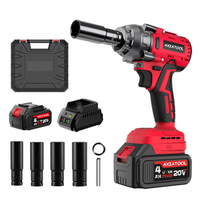 AxiaTool brushless cordless impact wrench with battery, featuring a compact design and ergonomic grip for easy handling.