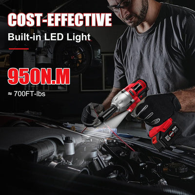 AxiaTool brushless cordless impact wrench with battery, featuring a compact design and ergonomic grip for easy handling.