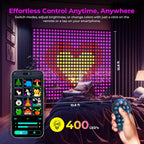 AxiaTool DIY Smart LED Curtain Sync Lights displayed in a cozy living room, creating a festive ambiance.