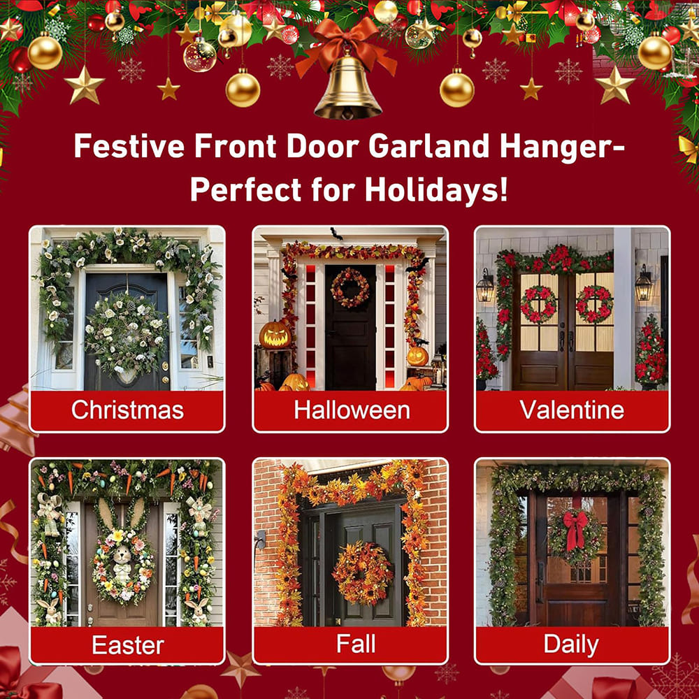 Adjustable Holiday Garland Hanger for Front Door - AxiaTool